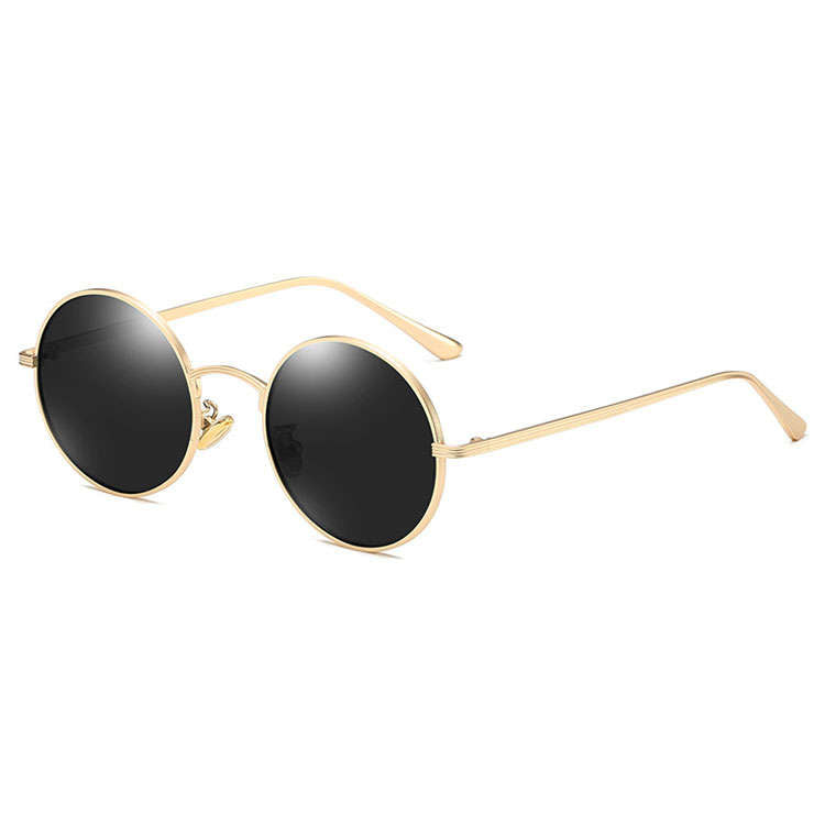 Gold Round Aviator Sunglasses